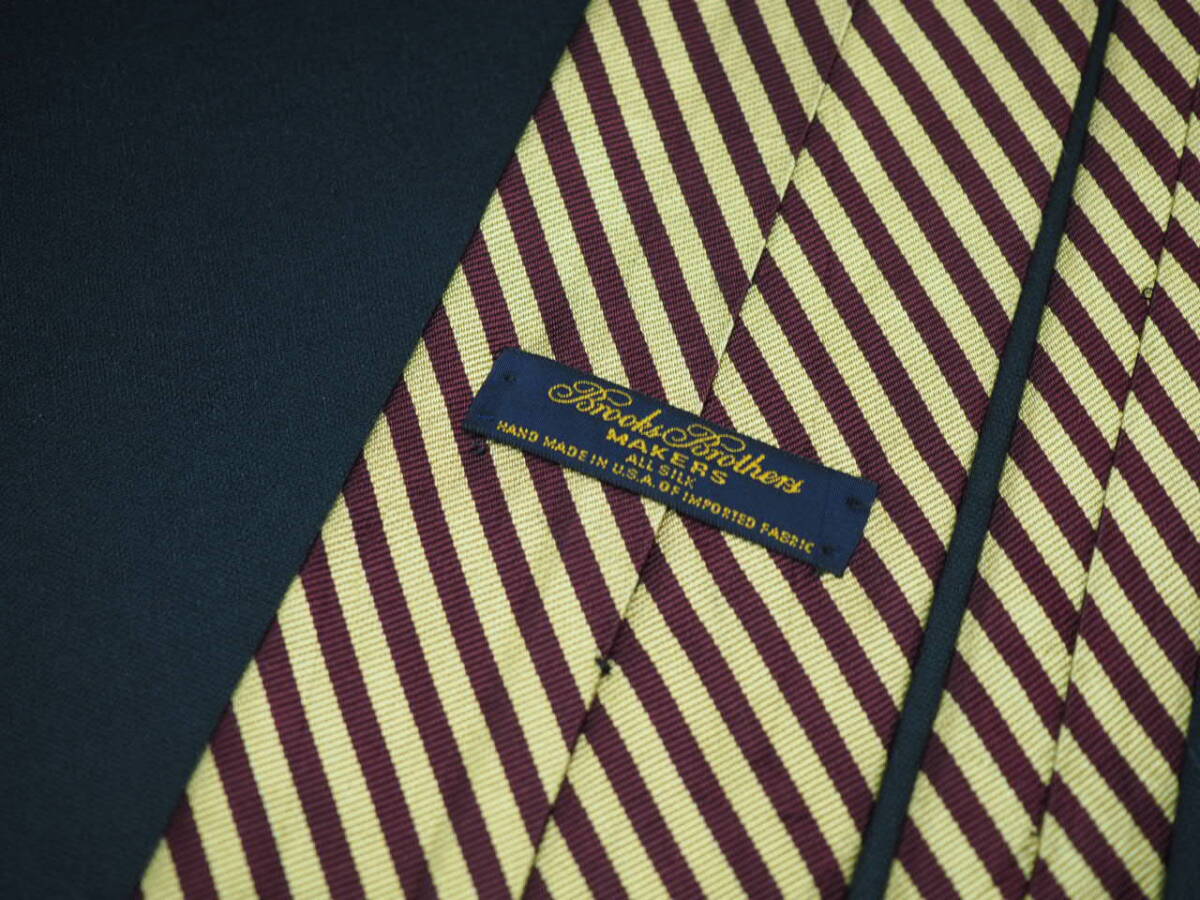【BROOKS BROTHERS ブルックスブラザーズ】 G2186 USA 黄ゴールド ワイン系 SILK ブランド ネクタイ 古着 良品 転売 仕入_画像5