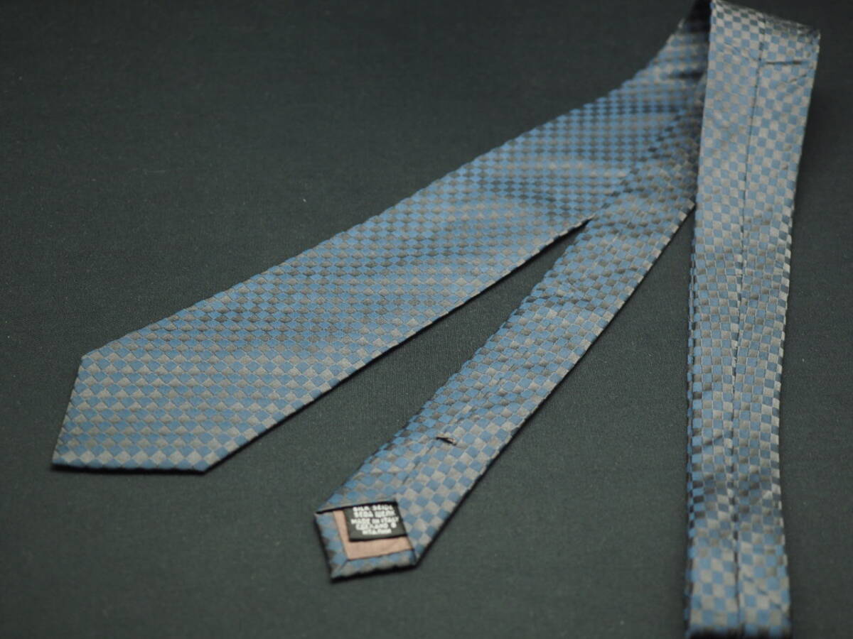 美品【HUGO BOSS ヒューゴ ボス】 G2214 ネイビーグレー系 SILK ブランド ネクタイ 古着 良品 転売 仕入_画像6