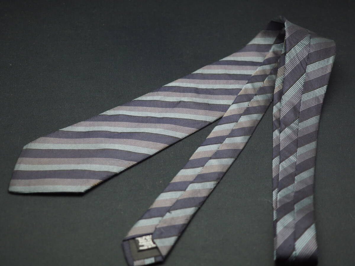 【HUGO BOSS ヒューゴ ボス】 G2217 ネイビー グレー系 SILK ブランド ネクタイ 古着 良品 転売 仕入_画像6