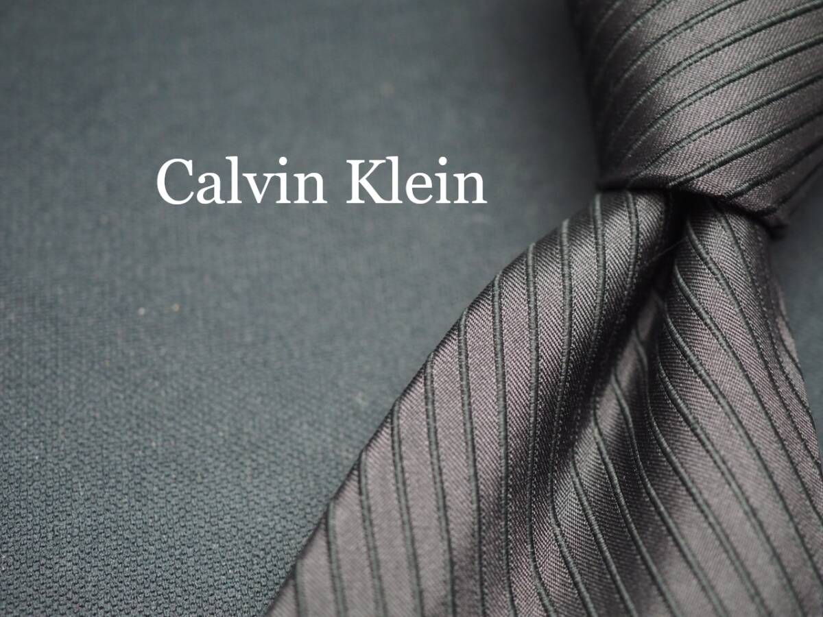 【Calvin Klein カルバンクライン】 G2279 細身 ブラック SILK ブランド ネクタイ 古着 良品 転売 仕入_画像1