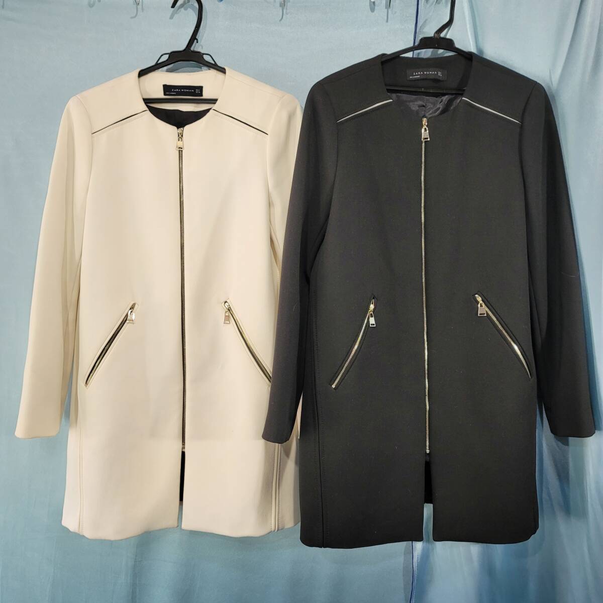 ZARAノーカラージャケットコート　No1_画像1