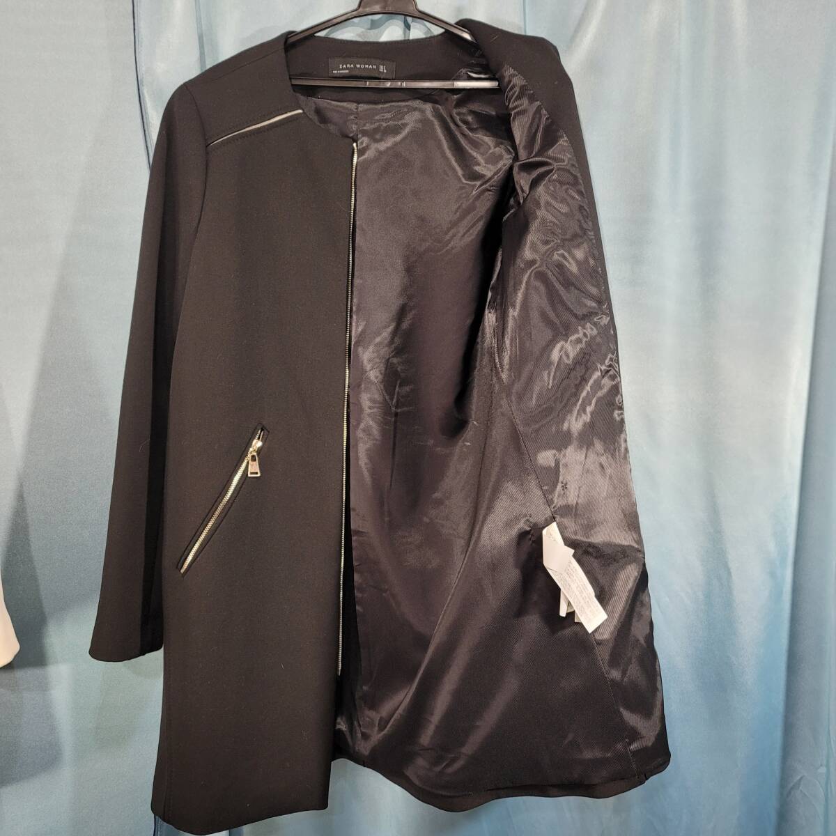 ZARAノーカラージャケットコート　No1_画像6