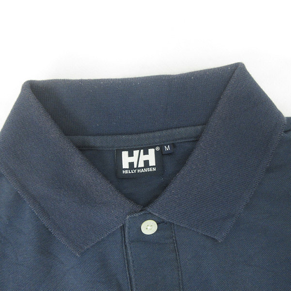 G■ヘリーハンセン/HELLY HANSEN 半袖ポロシャツ/クジラプリント【M】紺/men's/39【中古】■_画像2