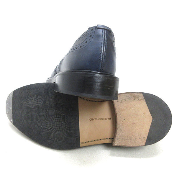 Q■英国製・美品【 8 】トリッカーズ/Tricker's 8064ウィングチップ カントリーシューズ■紺MENS/バートン/15【中古】_画像5