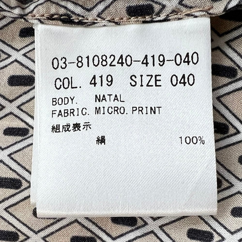 ★theory luxe セオリーリュクス 長袖 総柄 ボウタイ シルクブラウス レディース40 ベージュ×ブラック×ホワイト03-8108240-419 1BA/94180_画像8