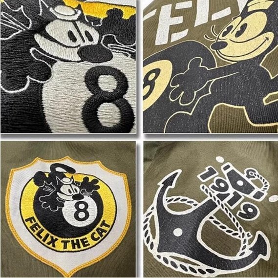 TOYS McCOY トイズマッコイ デッキジャケットフィリックス ミリタリージャケットN-1 DECK JACKET FELIX THE CAT 8 BALL S-XLサイズ wy1101_画像7