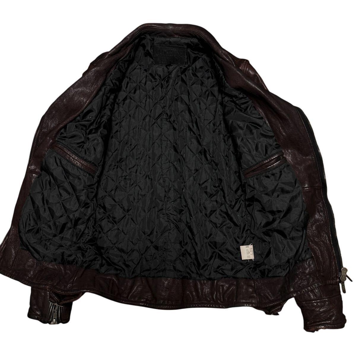 JACKROSE VINTAGE ジャックローズ Double Riders Jacket ダブルライダースジャケット レザー バーガンディ メンズ 3 Mサイズ相当_画像3