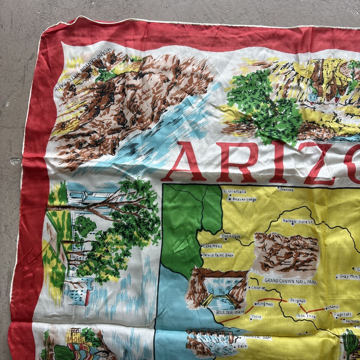 希少 激レア 40s 50s 60s ビンテージ ヴィンテージ スーベニア スカーフ バンダナ ストール FAST COLOR USA製 アメリカ製 大戦 506XX _画像5