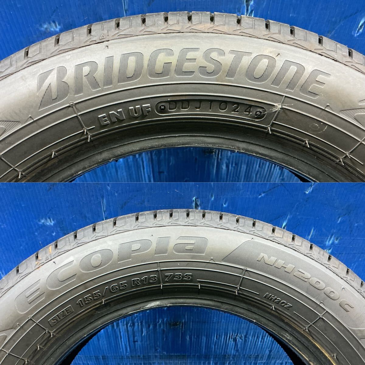 ブリヂストン　ECOPIA NH200C　155/65R13-73S　4本　2024年製造　スリップから4㎜　　　1121-10_画像2