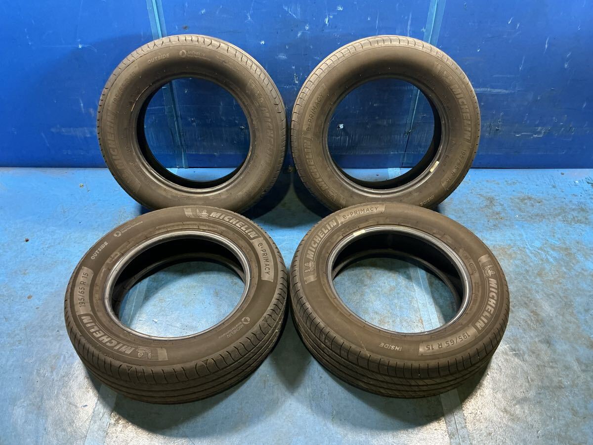 ミシュラン　e・PRIMACY　195/65R15-91H　4本　2022年製造　スリップから4㎜　　　1119-3_画像1