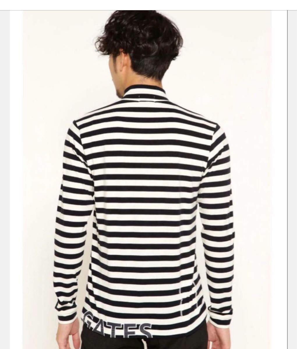 パーリーゲイツ PEARLY GATES ボーダー プレミアムウォーム長袖ハーフジップアップカット トップス _画像3