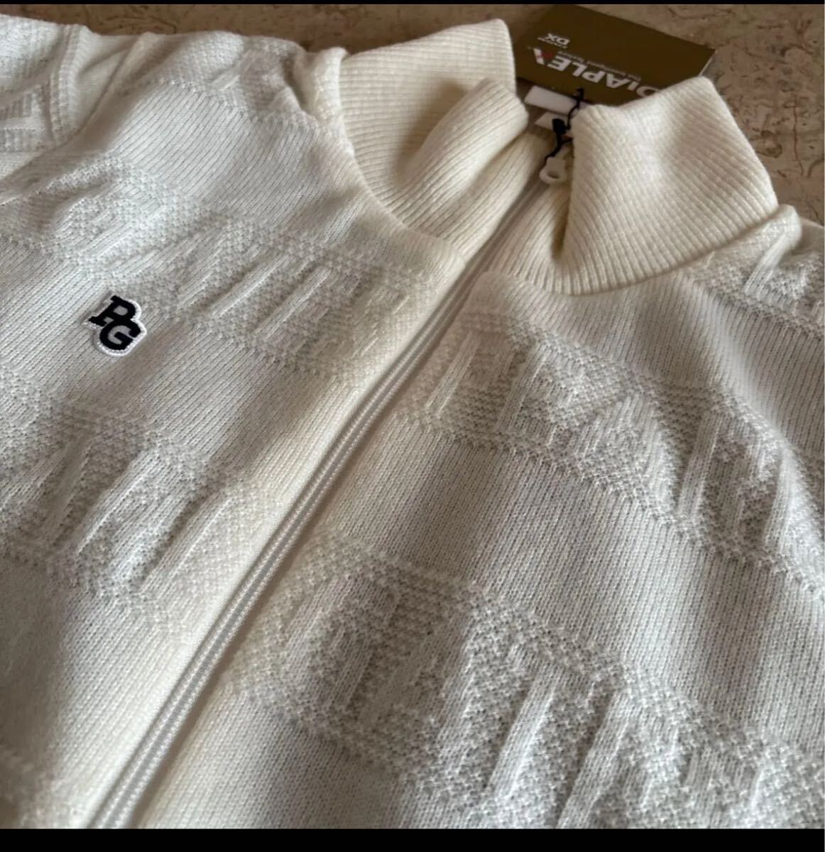 新品 パーリーゲイツ PEARLY GATES ボーダー×DIAPLEX PEARLY ジャケット GATES ニット フルジップ カーディガン セーター★4_画像3