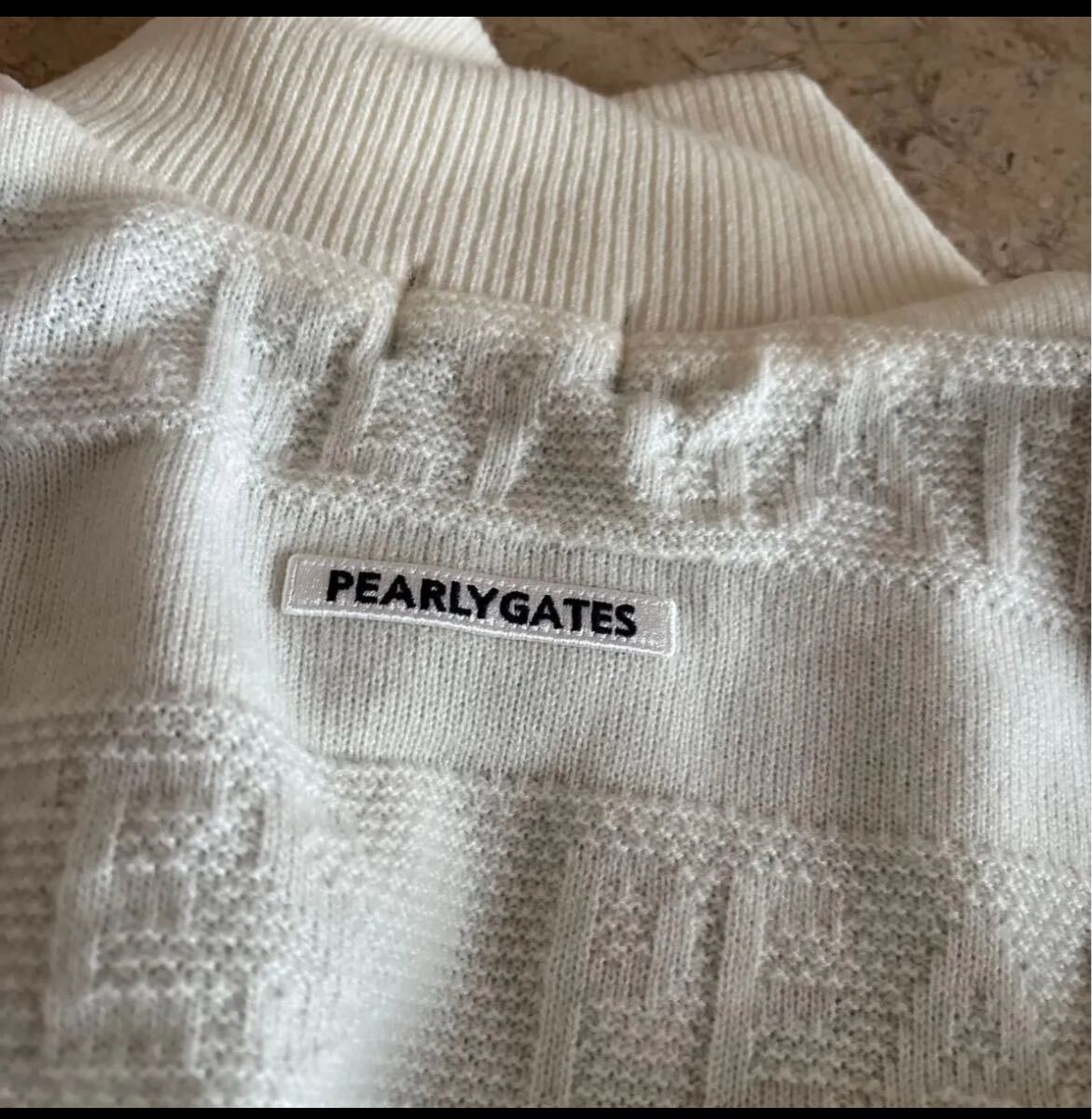 新品 パーリーゲイツ PEARLY GATES ボーダー×DIAPLEX PEARLY ジャケット GATES ニット フルジップ カーディガン セーター★4_画像7