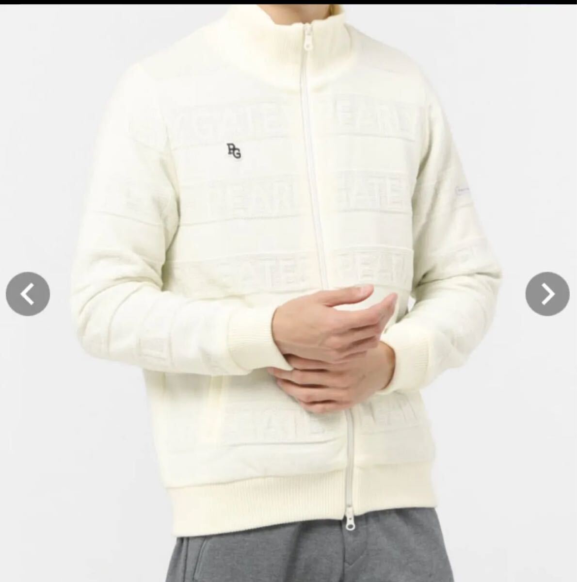 新品 パーリーゲイツ PEARLY GATES ボーダー×DIAPLEX PEARLY ジャケット GATES ニット フルジップ カーディガン セーター★4_画像1