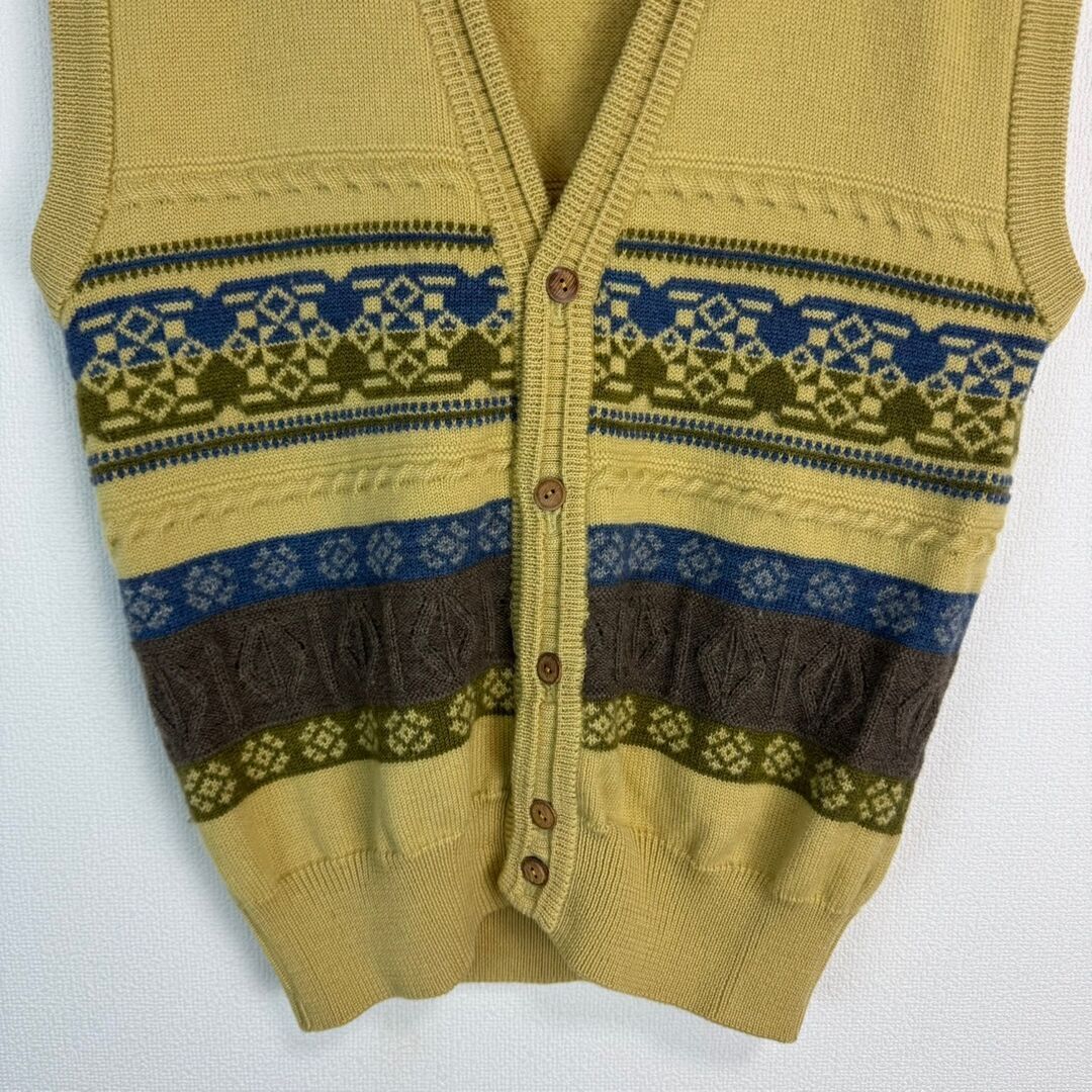 LANVIN Studio ランバン ニットベスト アースカラー レトロ 古着_画像3