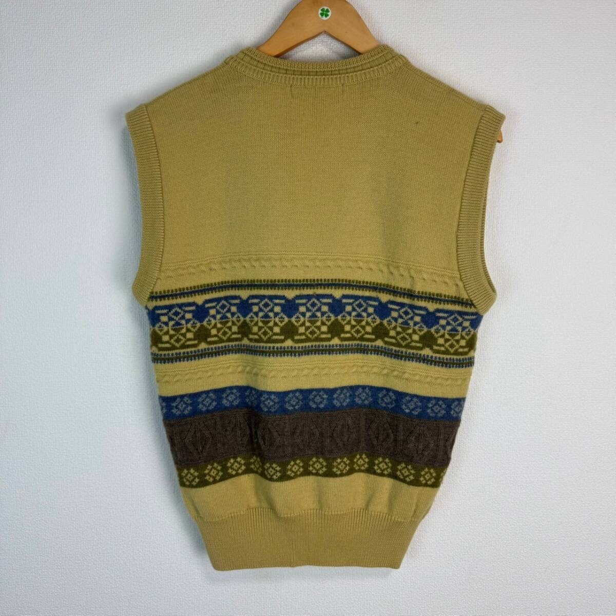 LANVIN Studio ランバン ニットベスト アースカラー レトロ 古着_画像5