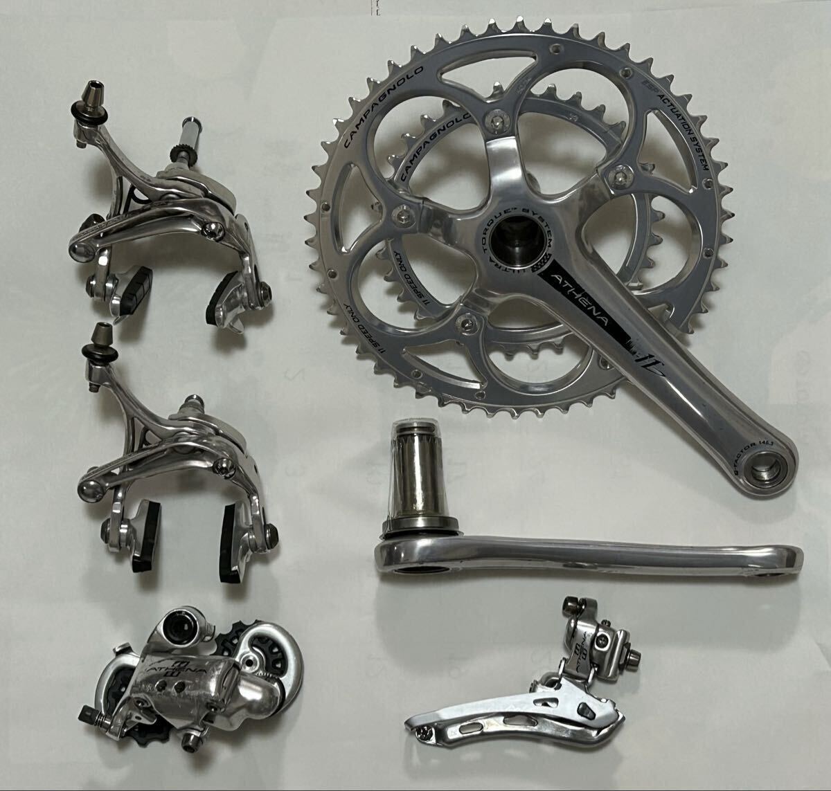 Campagnolo Athena 11速 コンポーネントセット シルバー クランクセット 前後ディレーラー 前後ブレーキ_画像1