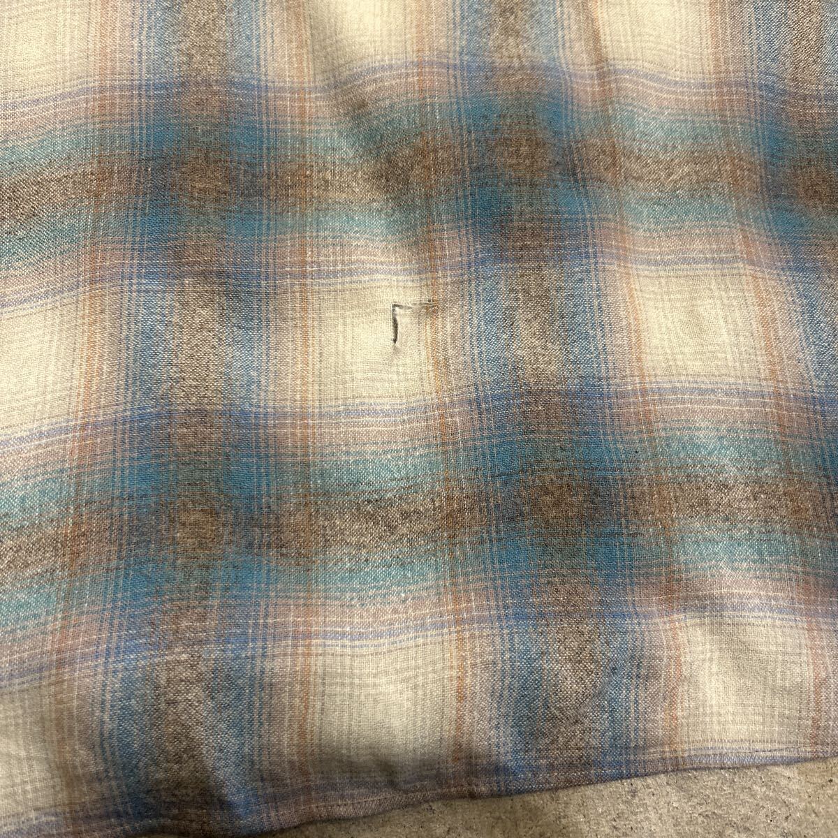 70s PENDLETON オンブレチェック ウールシャツ ウエスタン ペンドルトン ネルシャツ USA製 ヴィンテージ ビンテージ レア 古着 L ボロ 襤褸_画像10