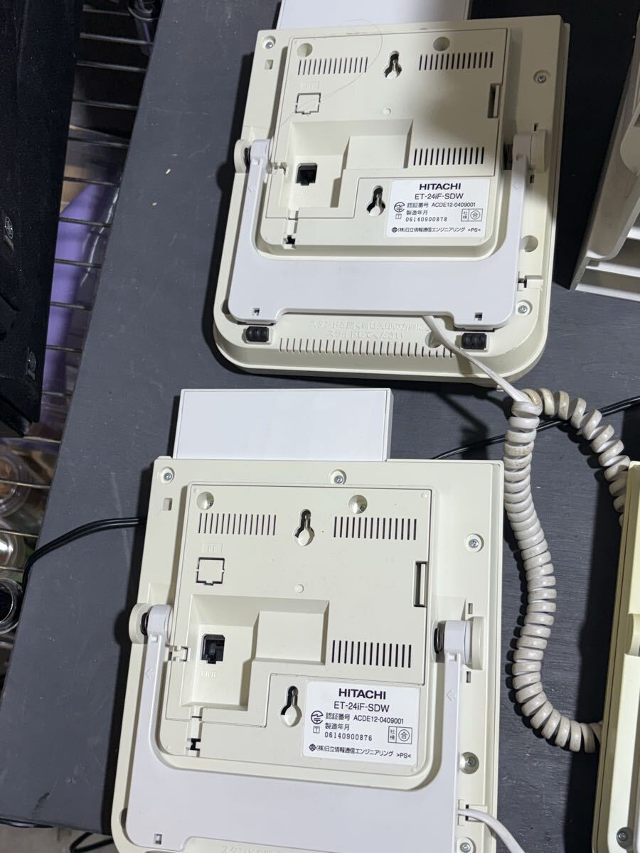 主装置 ビジネスフォン 5台セット日立 HITACHI integral-F ET-24iF-SDW 24ボタン 標準電話機 ビジネスホン 電話機 オフィス 通電確認済_画像7