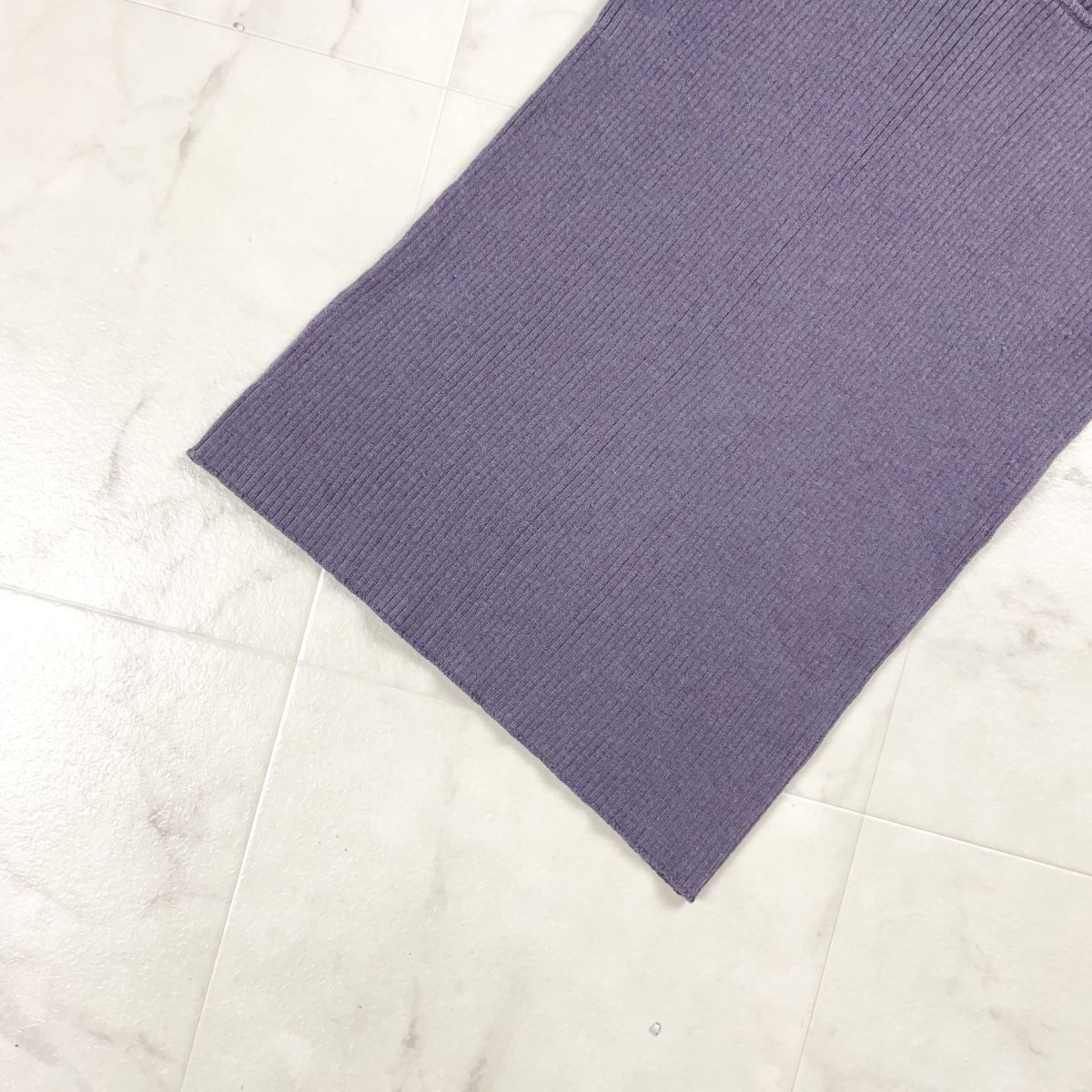 SALON adam et rope アダムエロペ アンサンブル ノースリーブリブニット 長袖Vネックセーター レディース 紫 くすみパープル サイズF*JD14_画像9