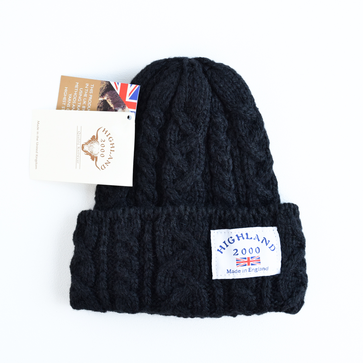  новый товар HIGHLAND 2000 Highland для мужчин и женщин Англия производства альпака вязаная шапка вязаная шапка шляпа контрольный номер M253Q6302 vv черный 