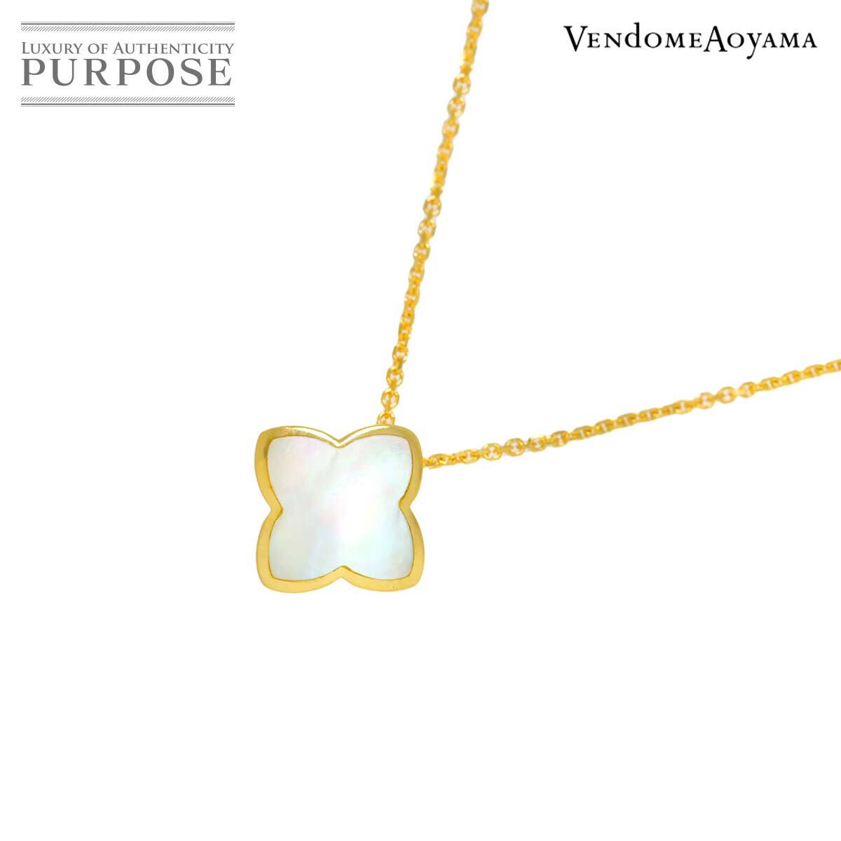  Vendome Aoyama Vendome Aoyama белый ракушка колье 40cm K18 YG желтое золото 750 Necklace 90299766