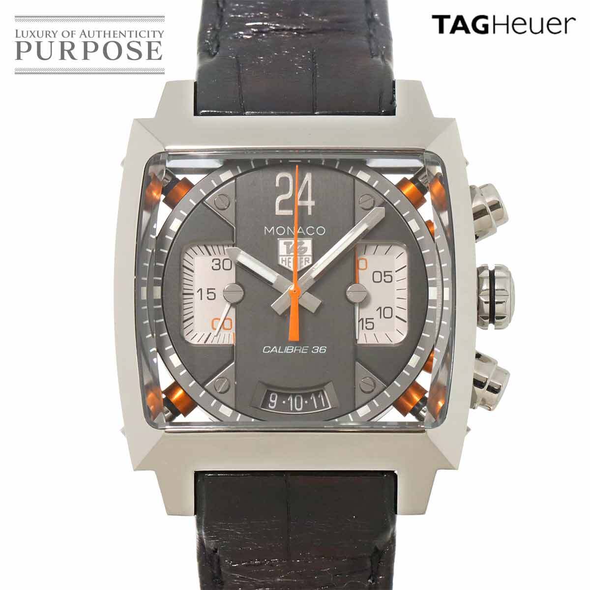 タグホイヤー TAG Heuer モナコ24 レーシング キャリバー36 クロノグラフ CAL5112 メンズ 腕時計 デイト グレー 自動巻き Monaco 90289331_画像1