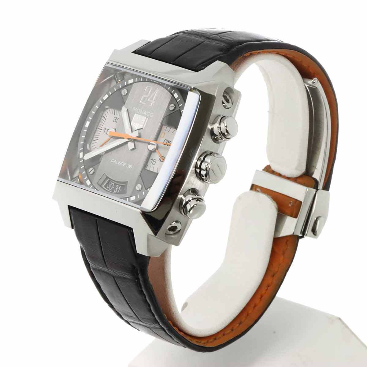 タグホイヤー TAG Heuer モナコ24 レーシング キャリバー36 クロノグラフ CAL5112 メンズ 腕時計 デイト グレー 自動巻き Monaco 90289331_画像3