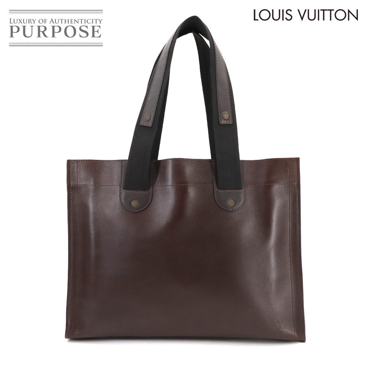 新品同様 ルイ ヴィトン LOUIS VUITTON ユタ モヒコン トート バッグ レザー カフェ M92531 Utah Mohikon 90299224_画像1