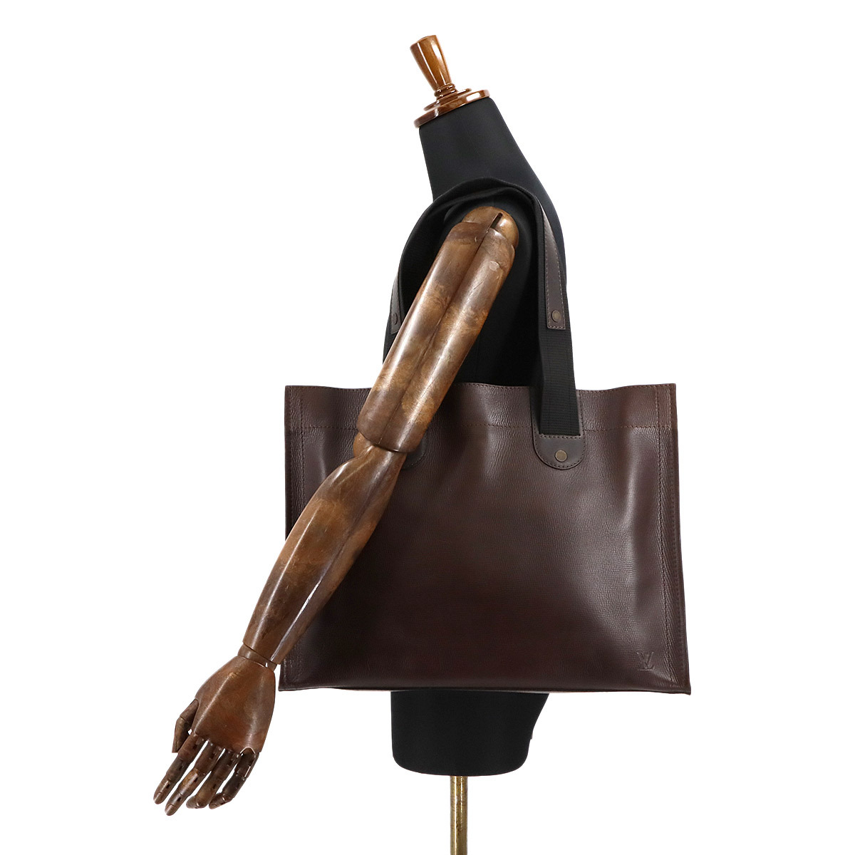 新品同様 ルイ ヴィトン LOUIS VUITTON ユタ モヒコン トート バッグ レザー カフェ M92531 Utah Mohikon 90299224_画像10