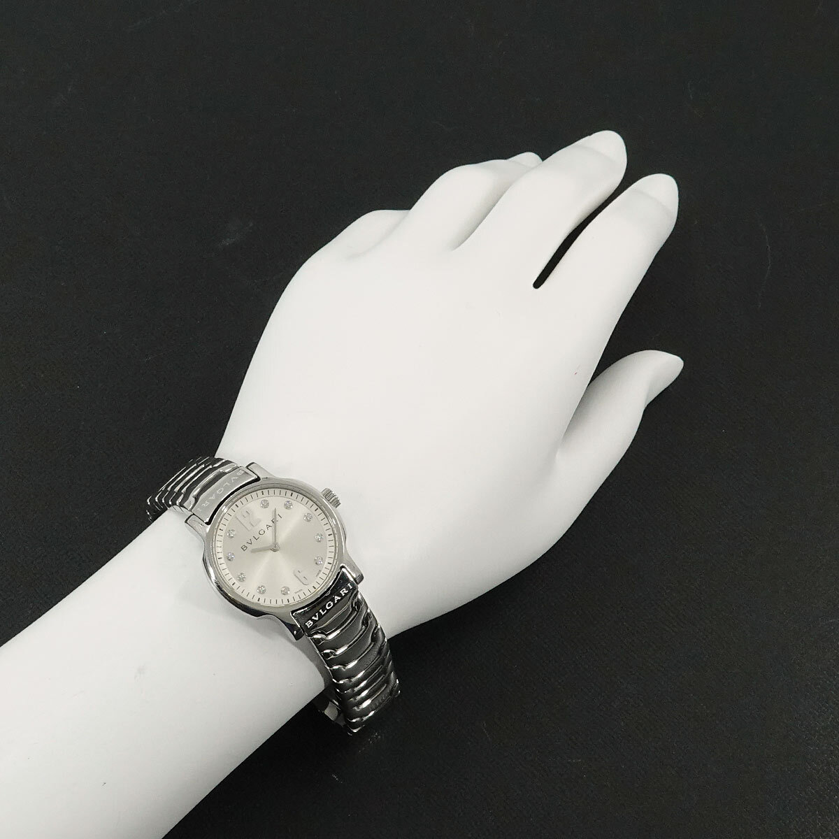 ブルガリ BVLGARI ソロテンポ ST29S レディース 腕時計 デイト 10P ダイヤモンド シルバー クォーツ ウォッチ Solo tempo 90302277_画像3