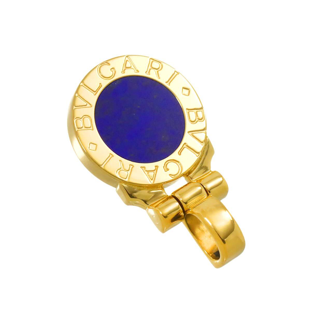  BVLGARY BVLGARI двойной Logo подвеска с цепью лазурит K18 YG желтое золото 750 Pendant Top 90299957