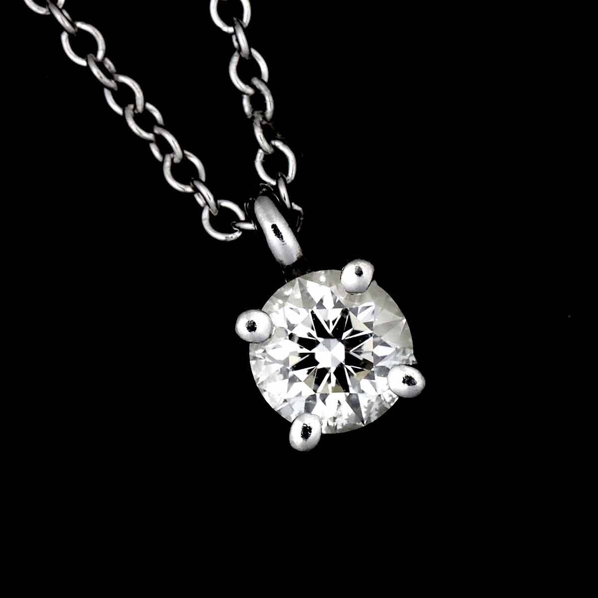 ティファニー TIFFANY&CO. ソリティア ダイヤ 0.23ct H/VVS1/EX ネックレス 42cm Pt プラチナ Necklace【鑑定書付き】 90300711_画像7