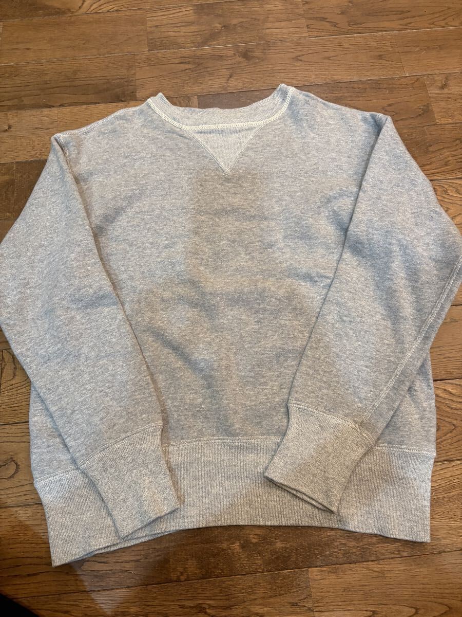 【美品】 WAREHOUSE 両Vスウェット サイズ38 ウエアハウス 霜降りグレー トレーナー 日本製 スウェットシャツ _画像1