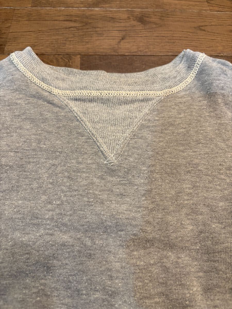 【美品】 WAREHOUSE 両Vスウェット サイズ38 ウエアハウス 霜降りグレー トレーナー 日本製 スウェットシャツ _画像4