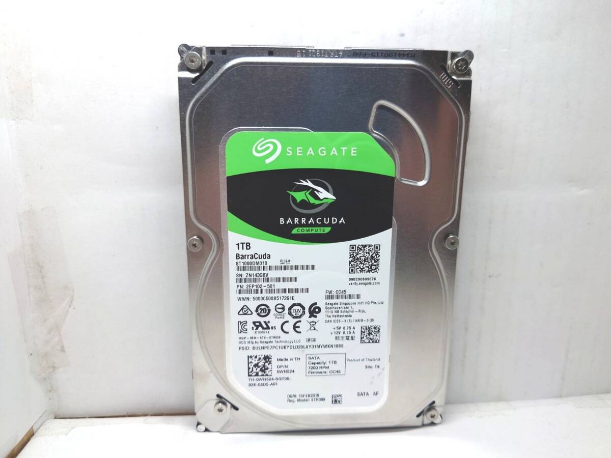 ★3357時間 動作確認済★シーゲート Seagate ST1000DM010 1TB 3.5インチ HDD SATA 保証付き 送料無料_画像1
