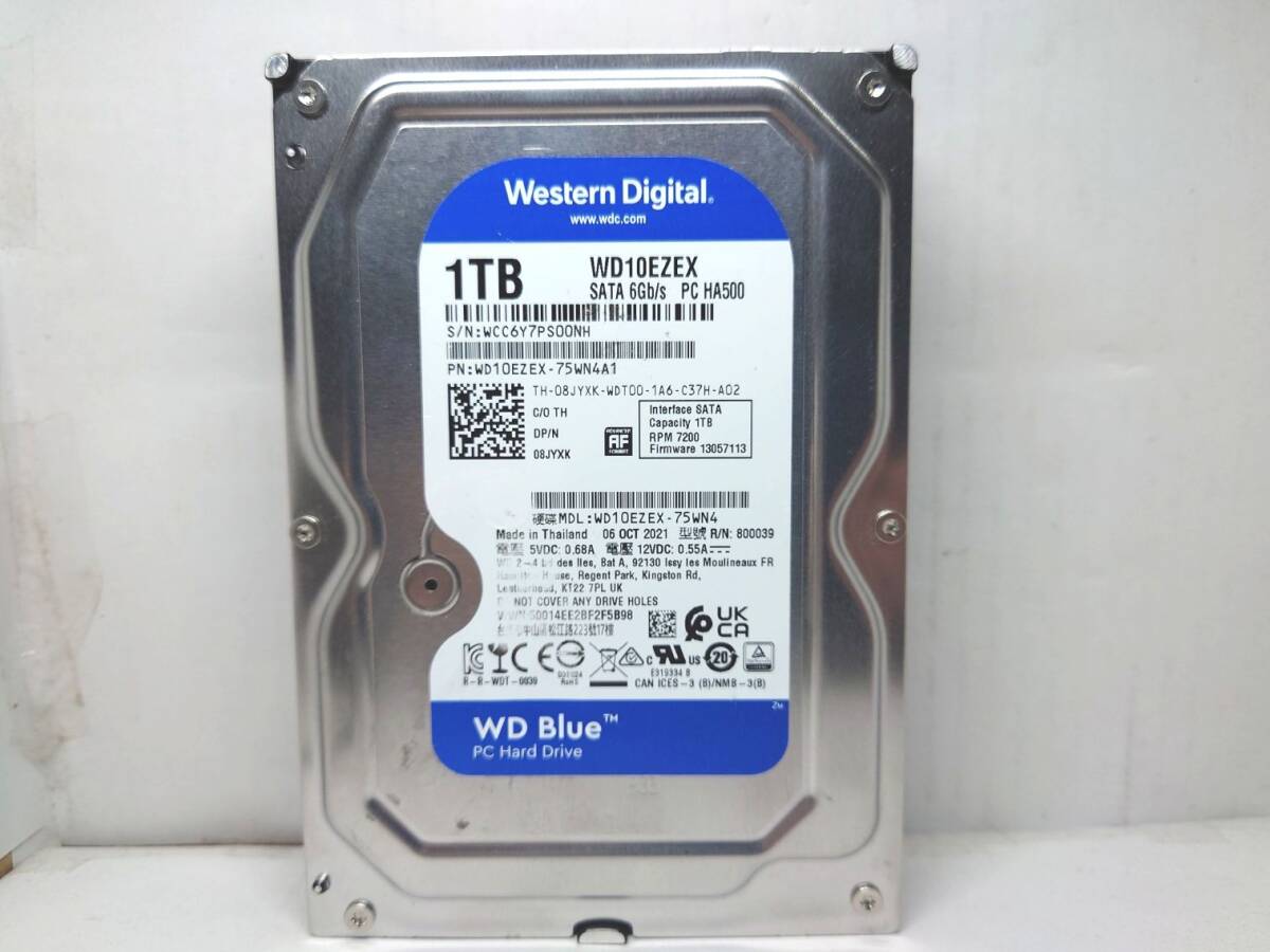 ★4141時間 動作確認済★WD WESTERN DIGITAL WD10EZEX 1TB 3.5インチ HDD SATA 保証付き 送料無料_画像1