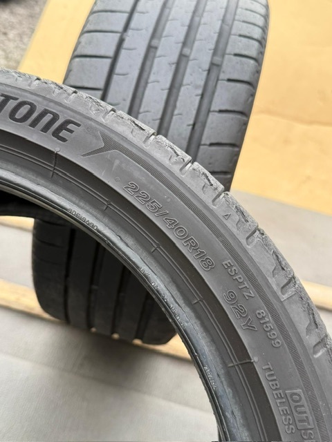 中古タイヤ2本セット 225/40/18 BRIDGESTONE POTENZA 2022年製 中古タイヤ2本セット 225/40/18 BRIDGESTONE POTENZA 2022年製_画像7