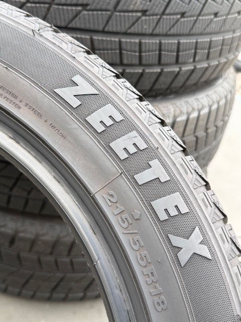 中古タイヤ 215/55/18 スタッドレス 4本セットZEETEX W H 2000 SUV 良好な状態のタイヤ中古タイヤ 2024年製._画像8