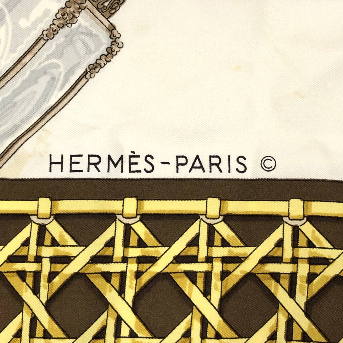 TY2807■HERMES エルメス スカーフ カレ90 Feux de Route フゥ ドゥ ルート大判スカーフ ファッション小物 ブラウン系 ※タグなし_画像4
