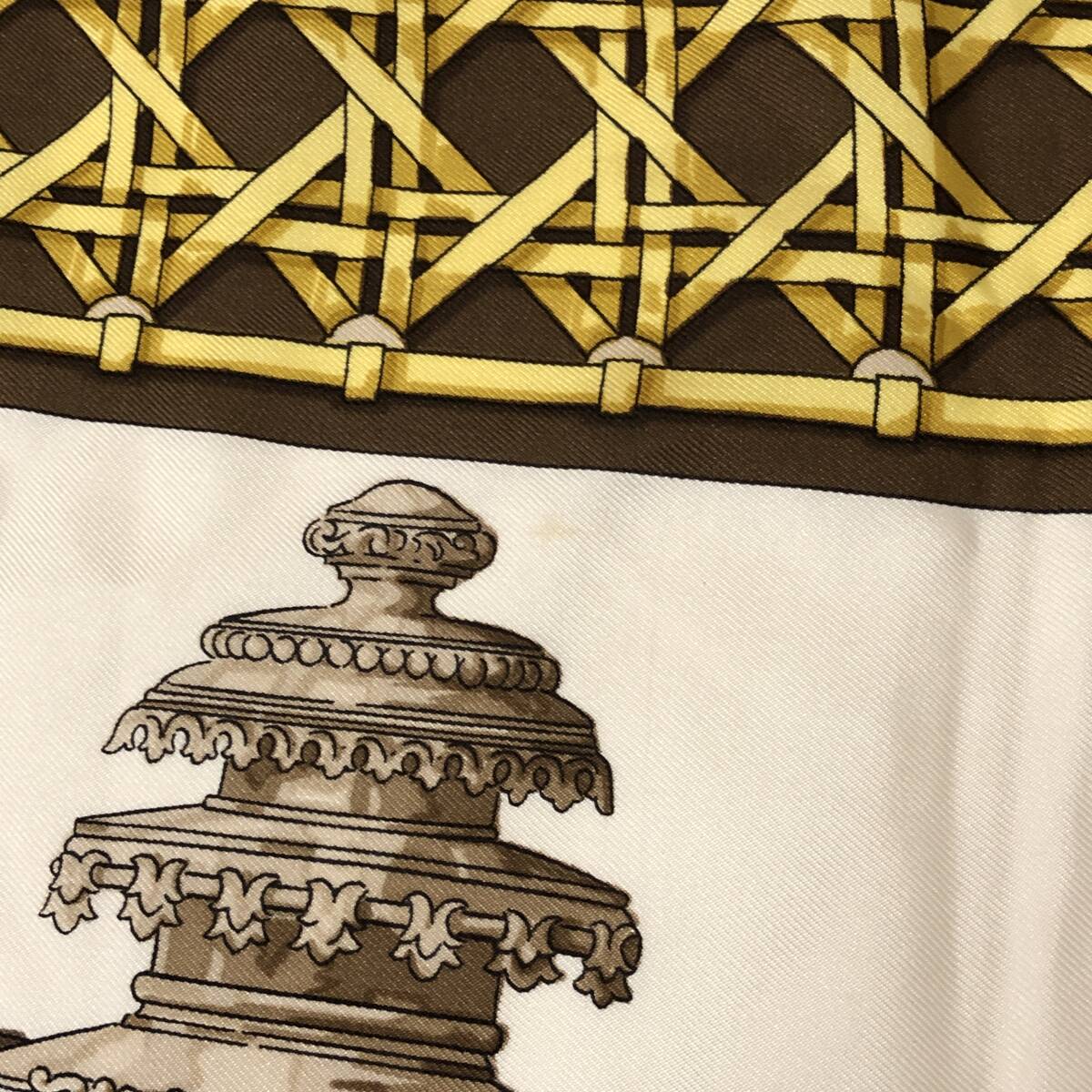 TY2807■HERMES エルメス スカーフ カレ90 Feux de Route フゥ ドゥ ルート大判スカーフ ファッション小物 ブラウン系 ※タグなし_画像6