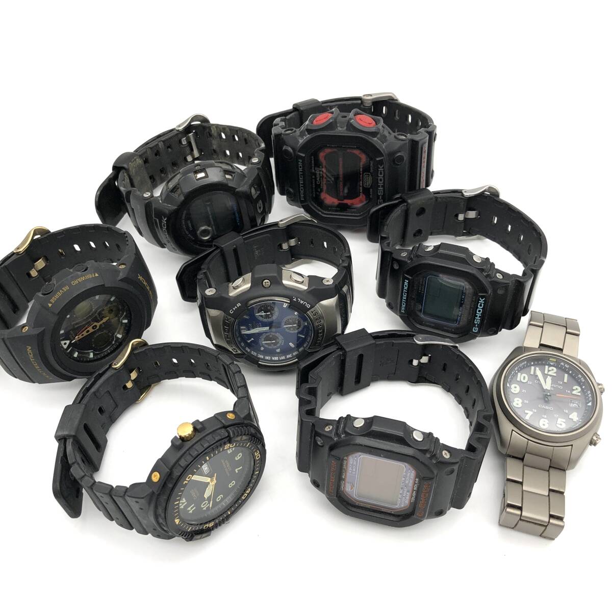 TY2814■【動作未確認・不動】CASIO カシオ 腕時計 8点 まとめ G-SHOCK G-ショック SOLAR ソーラー アナログ デジタル GXW-56 MRD-201W 他_画像1