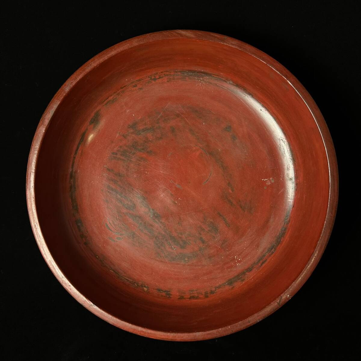 コレクター買取品 根来塗 朱漆塗 漆器 菓子鉢 盛鉢 【忠】 在銘 落款 飾物 置物 時代物_画像4