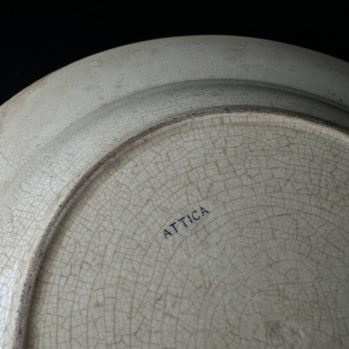 コレクター買取品 阿蘭陀焼 オランダ 菓子鉢 27㎝ プレート 木箱付 飾皿 食器 唐草花模様 アンティーク 飾物 置物 時代物_画像6