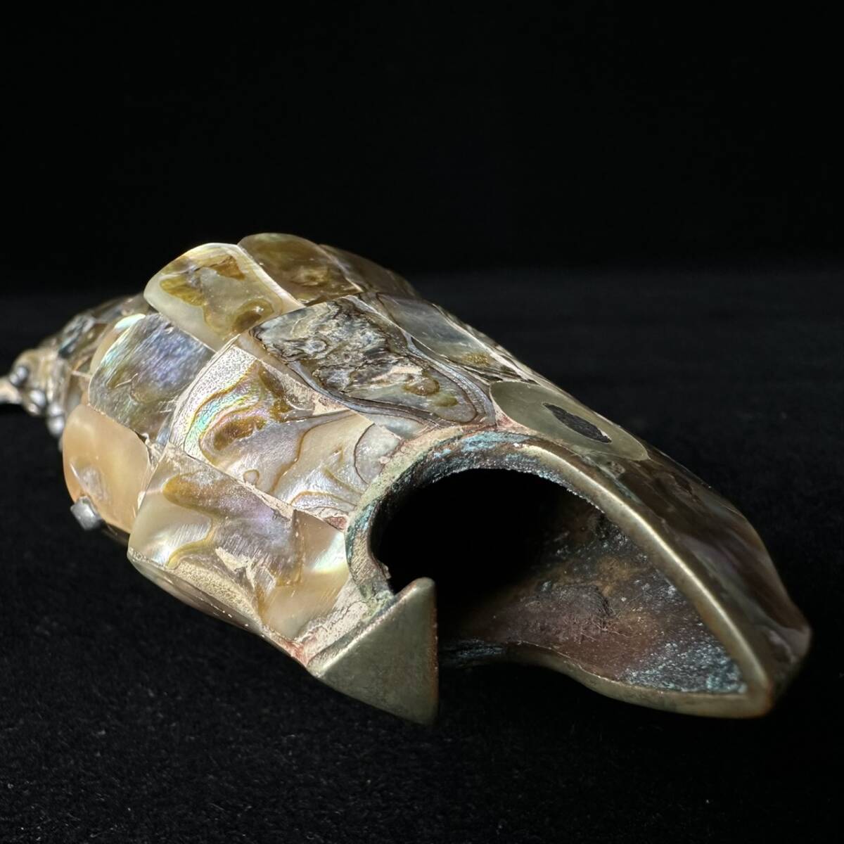 コレクター買取品 螺鈿 貝細工 魚 オブジェ アンティーク雑貨 インテリア小物 飾物 置物 時代物_画像8