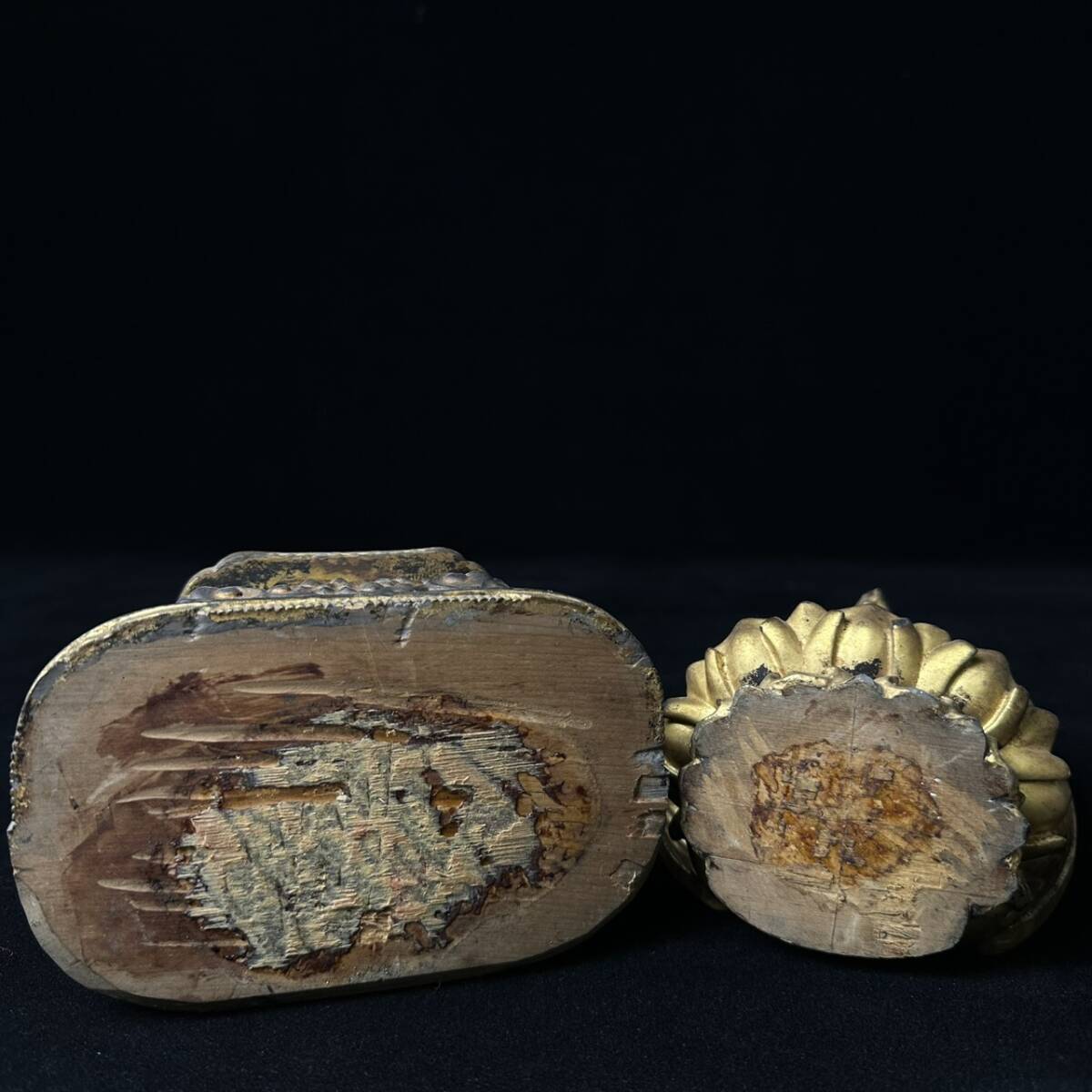 コレクター買取品 仏教美術 木彫 阿弥陀如来像 坐像 金彩 仏像 木製 木造 釈迦如来像 飾物 置物 時代物_画像10