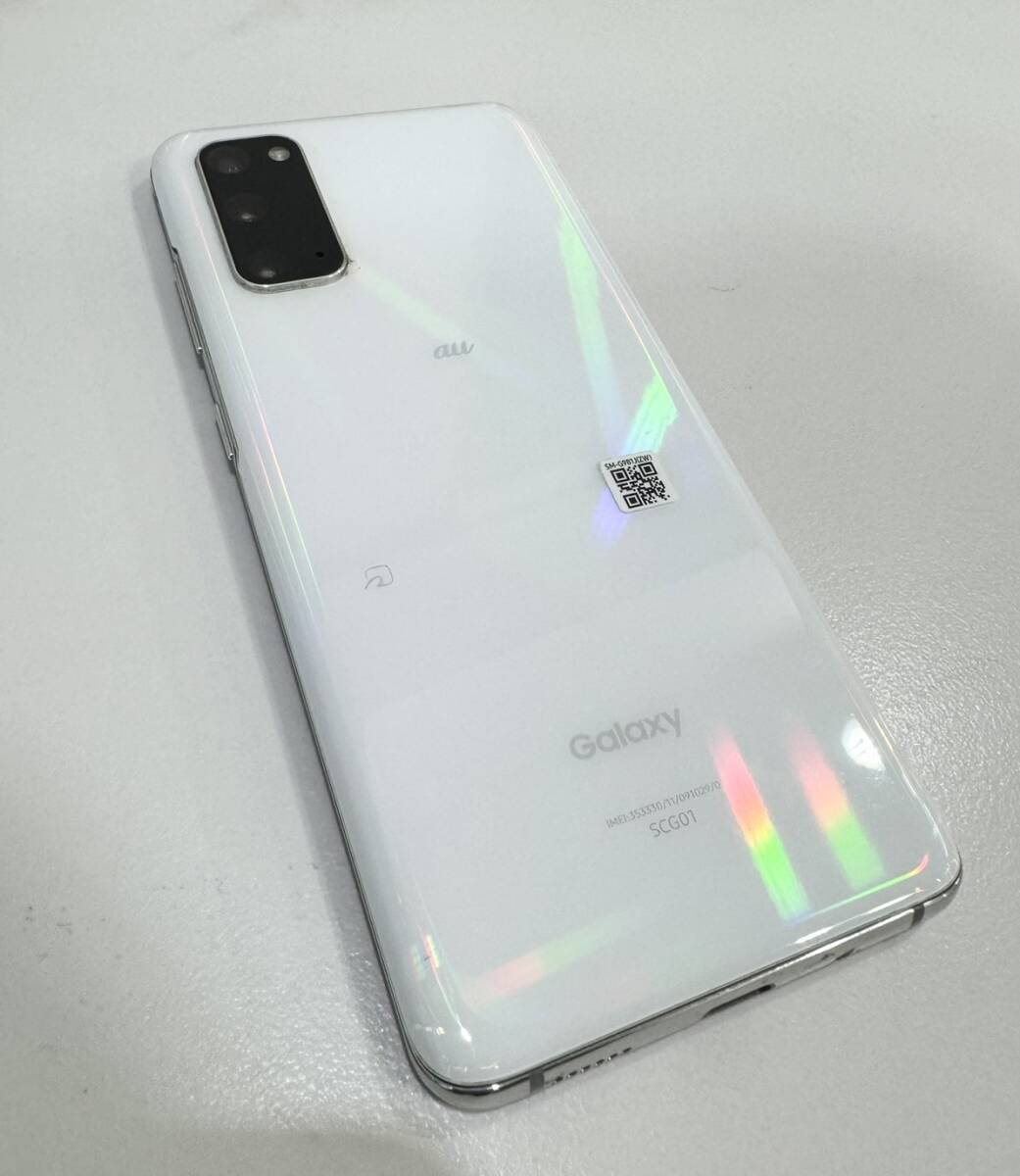 [OM0795]1 иен старт Galaxy S20 5G модель номер SCG01 Galaxy электризация проверка товар смартфон Android белый мобильный телефон au