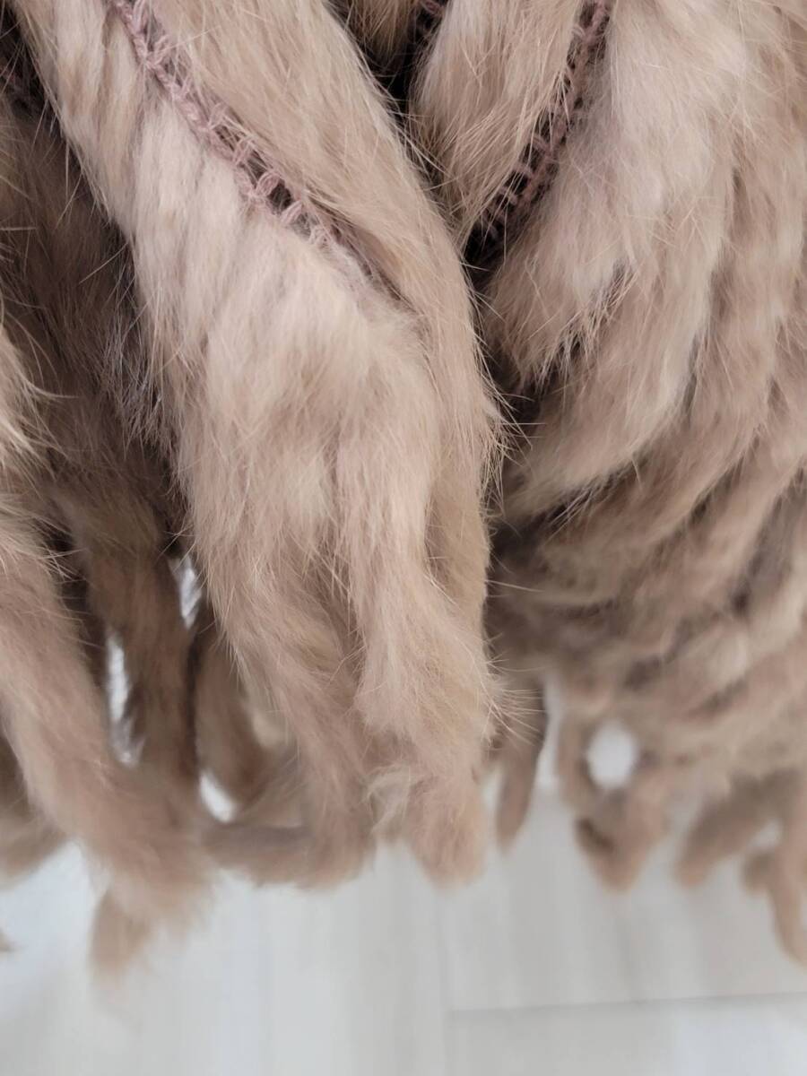 【GT0161】1円スタート 毛皮 ポンチョ ブラウン 茶色 冬 服 セール 希少 オシャレ ファッション ラビット レディース 絹 _画像8