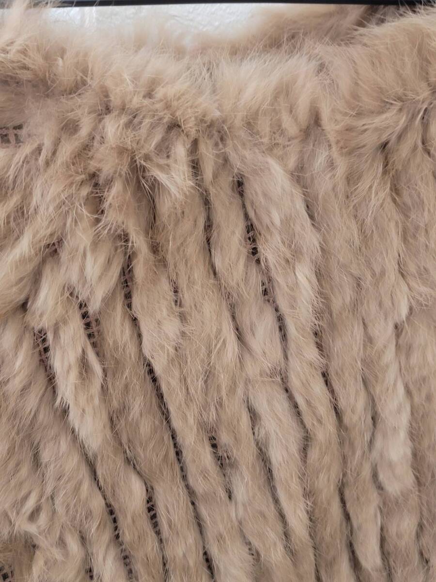 【GT0161】1円スタート 毛皮 ポンチョ ブラウン 茶色 冬 服 セール 希少 オシャレ ファッション ラビット レディース 絹 _画像6