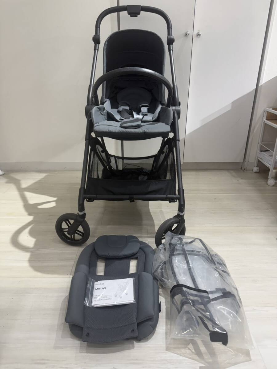 【GT0157】1円スタート Cybex/サイベックス　A型ベビーカー　Melio Carbon/メリオカーボン JP B Soho Grey 子供用品 ジュニア 赤ちゃん _画像1